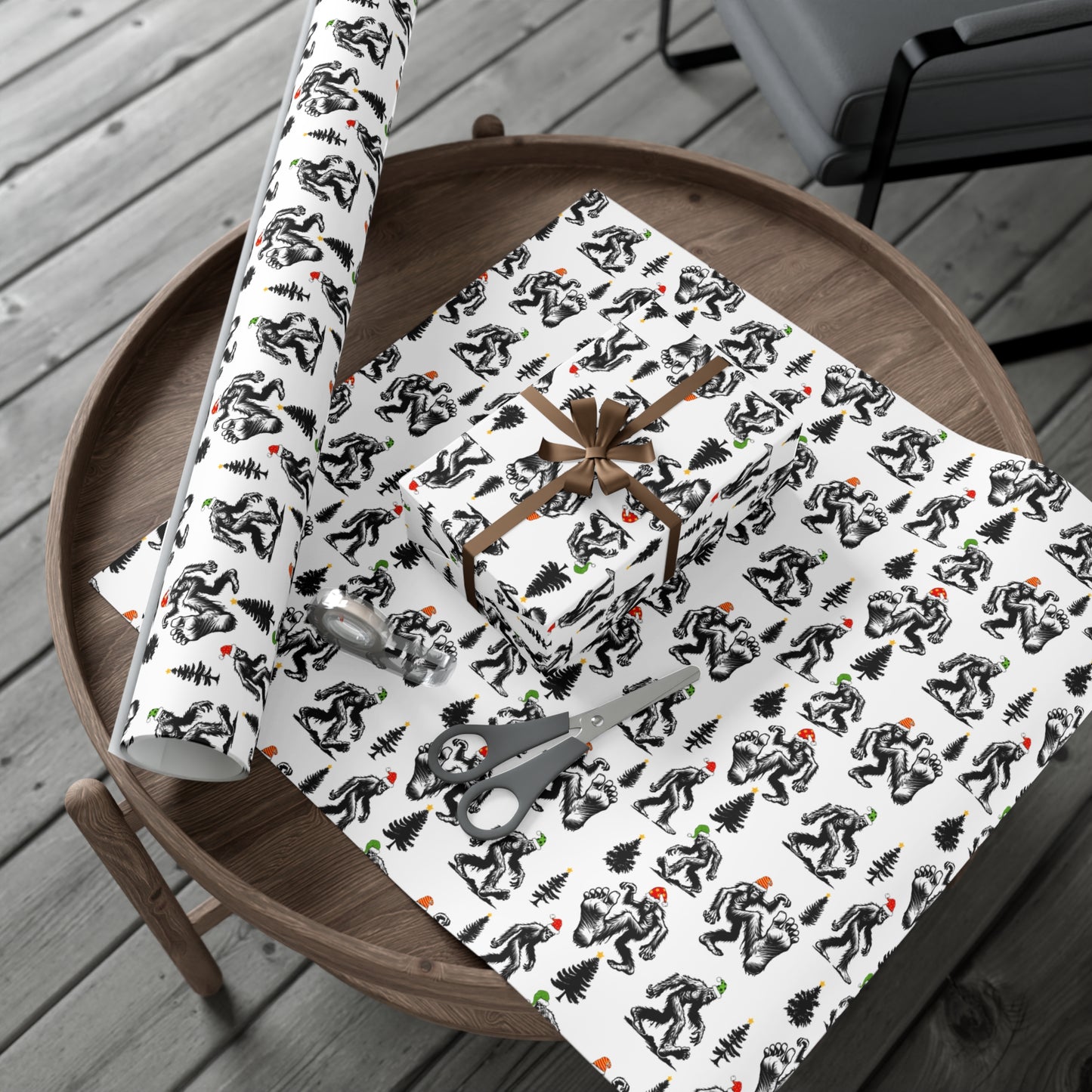 Bigfoot Christmas Wrapping Paper