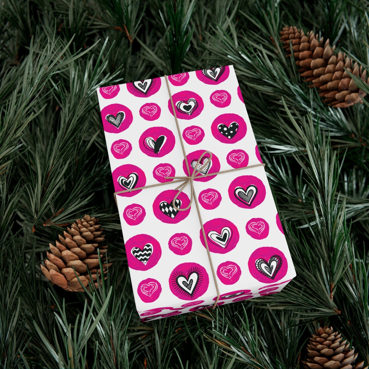 Valentine Heart Doodle Wrapping Paper