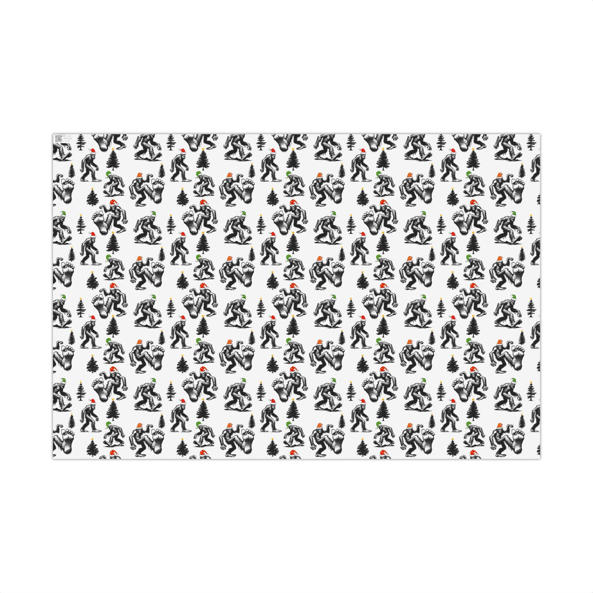 Bigfoot Christmas Holiday Gift Wrap - Sasquatch Santa