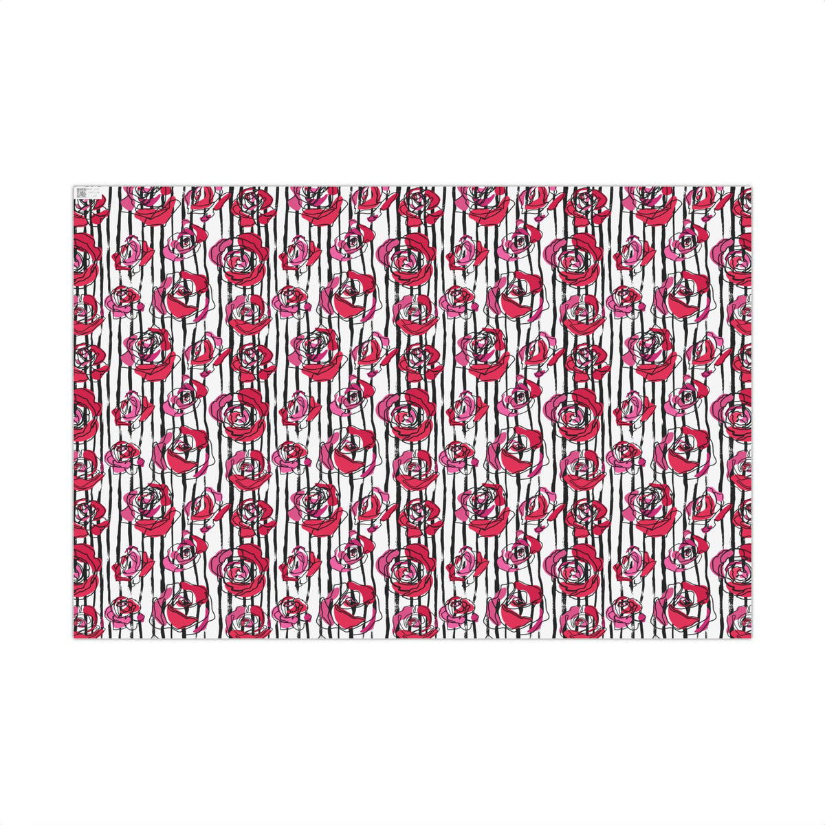 Painterly Roses on Stripes Wrapping Paper – Artsy Floral Gift Wrap