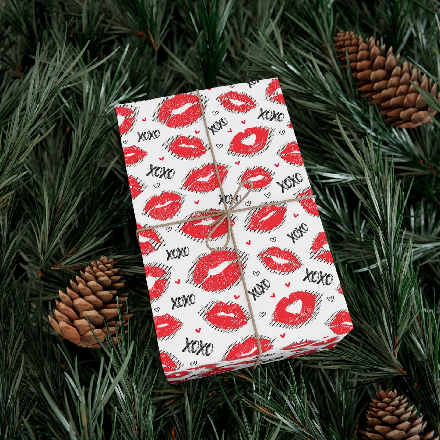 Kiss, Smooch, XOXO Pattern Wrapping Paper