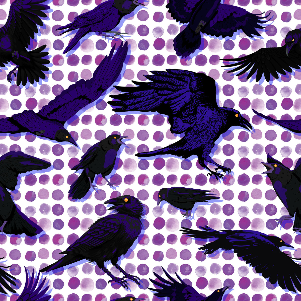 When the Crows Fly Halloween Wrapping Paper - Purple Raven Gift Wrap