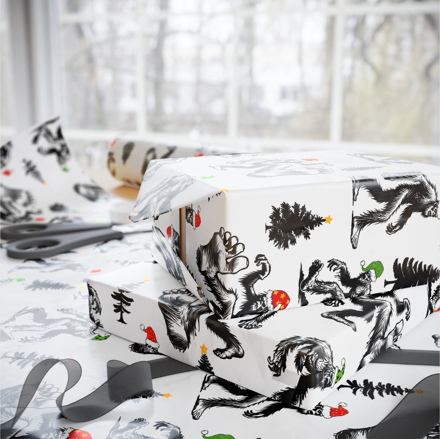 Bigfoot Christmas Wrapping Paper