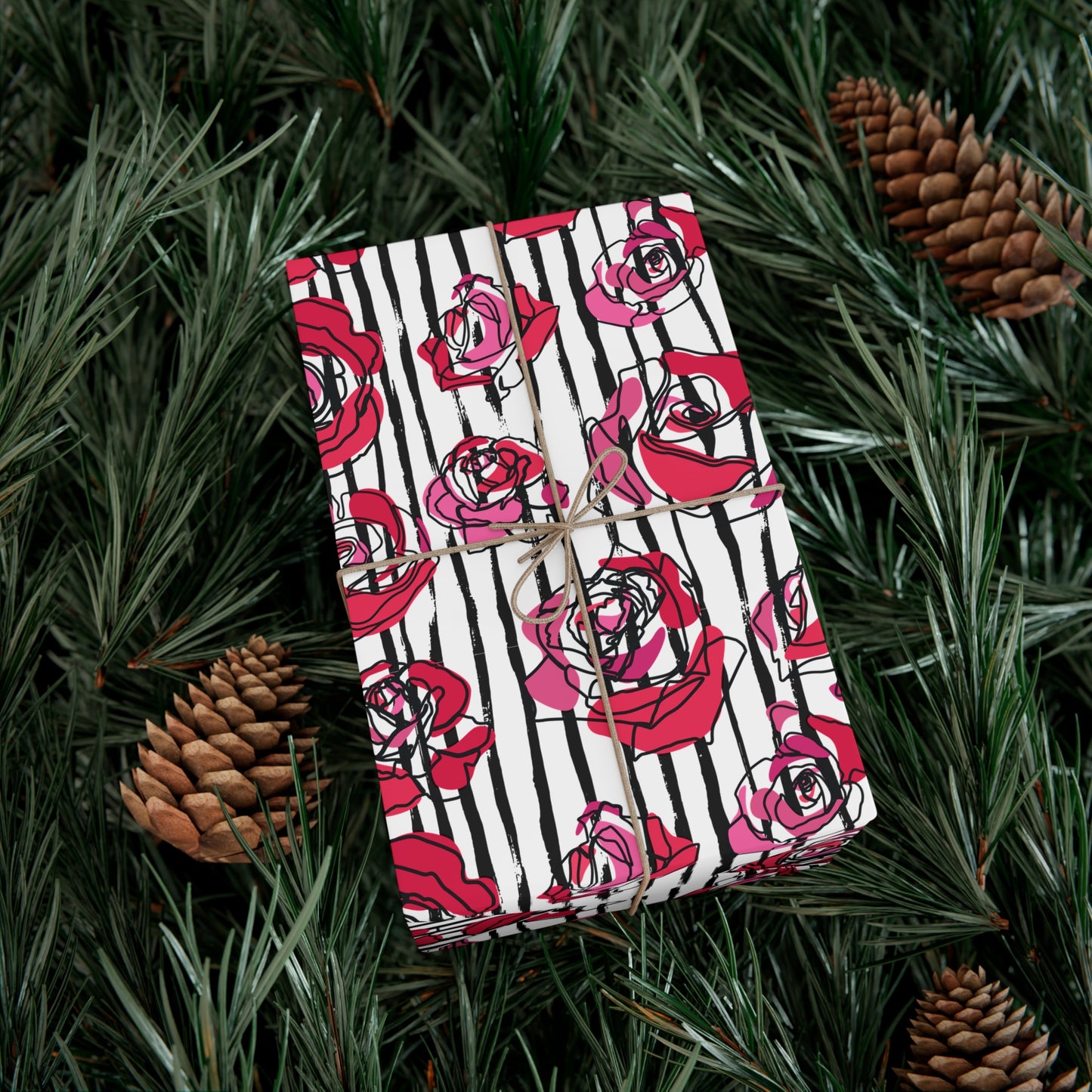 Floral Gift Wrap Paper – Elegant Rose Design for Special Occasions