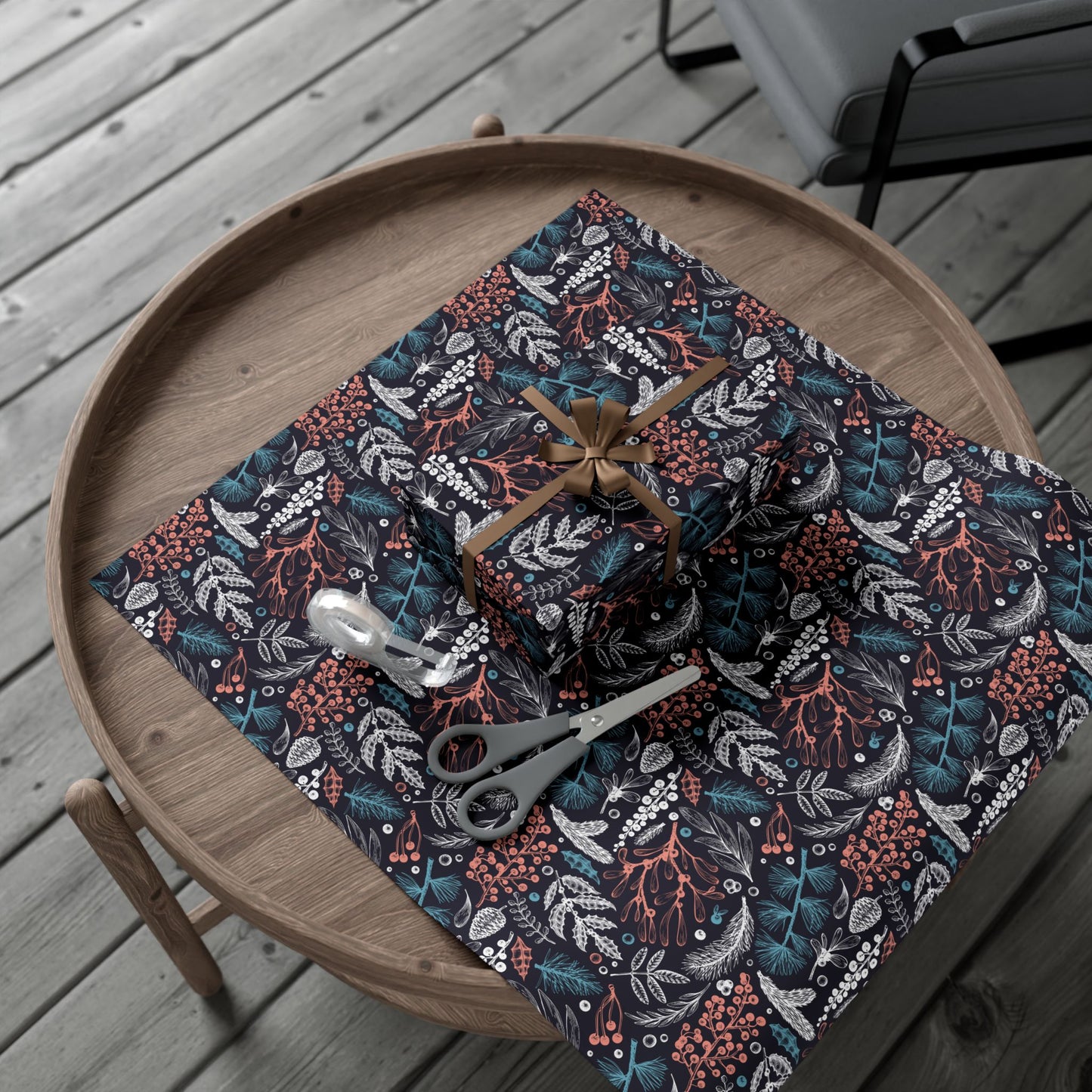 Winter Botanical Wrapping Paper - Floral Holidays & Celebrations Gift Wrap