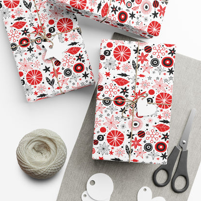 Boho Punk Wrapping Paper – Red, White, & Black Gift Wrap