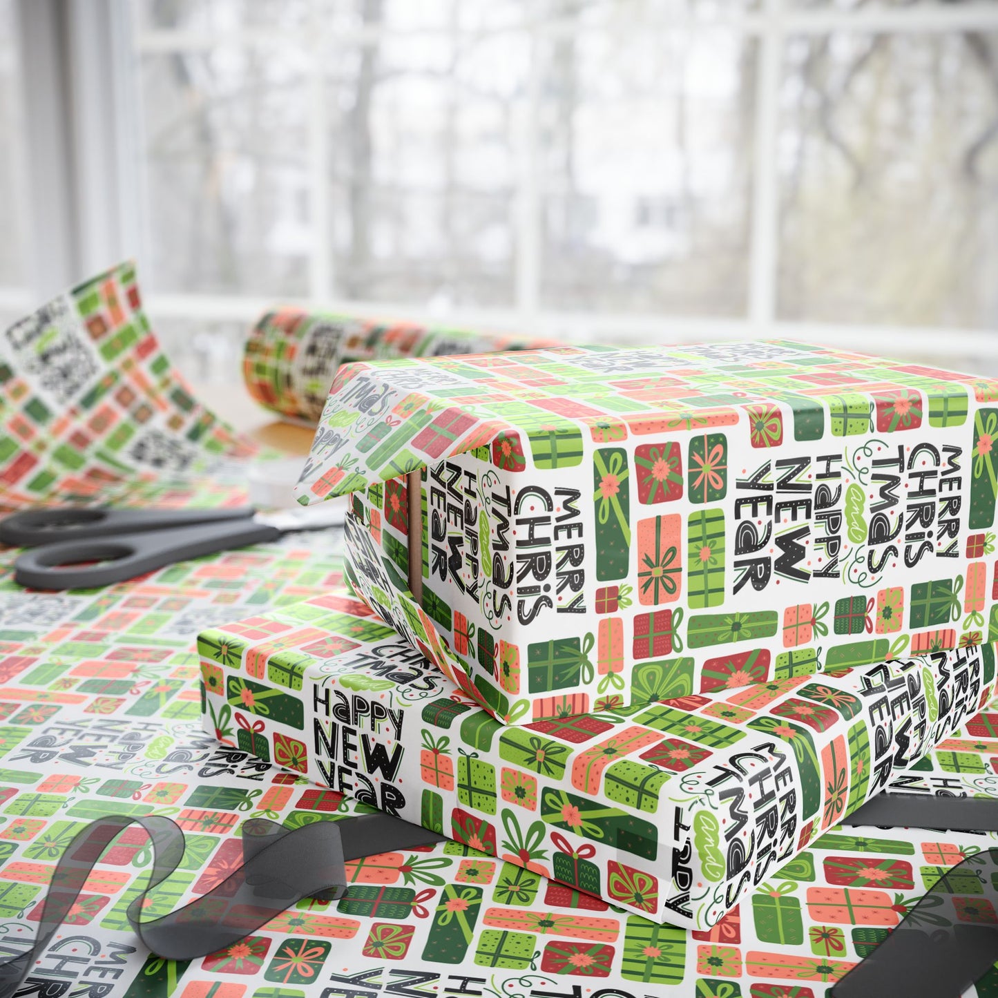 Merry Christmas & Happy New Year Wrapping Paper