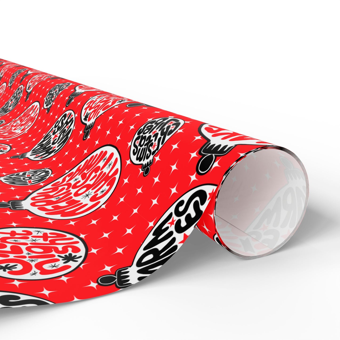 Funky Red Christmas Balls Wrapping Paper