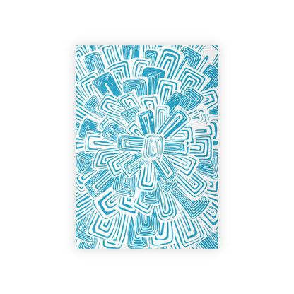 Blue Abstract Floral Gift Wrap Roll – Modern Geometric Wrapping Paper for Birthdays, Bridal, and Seasonal Gifts