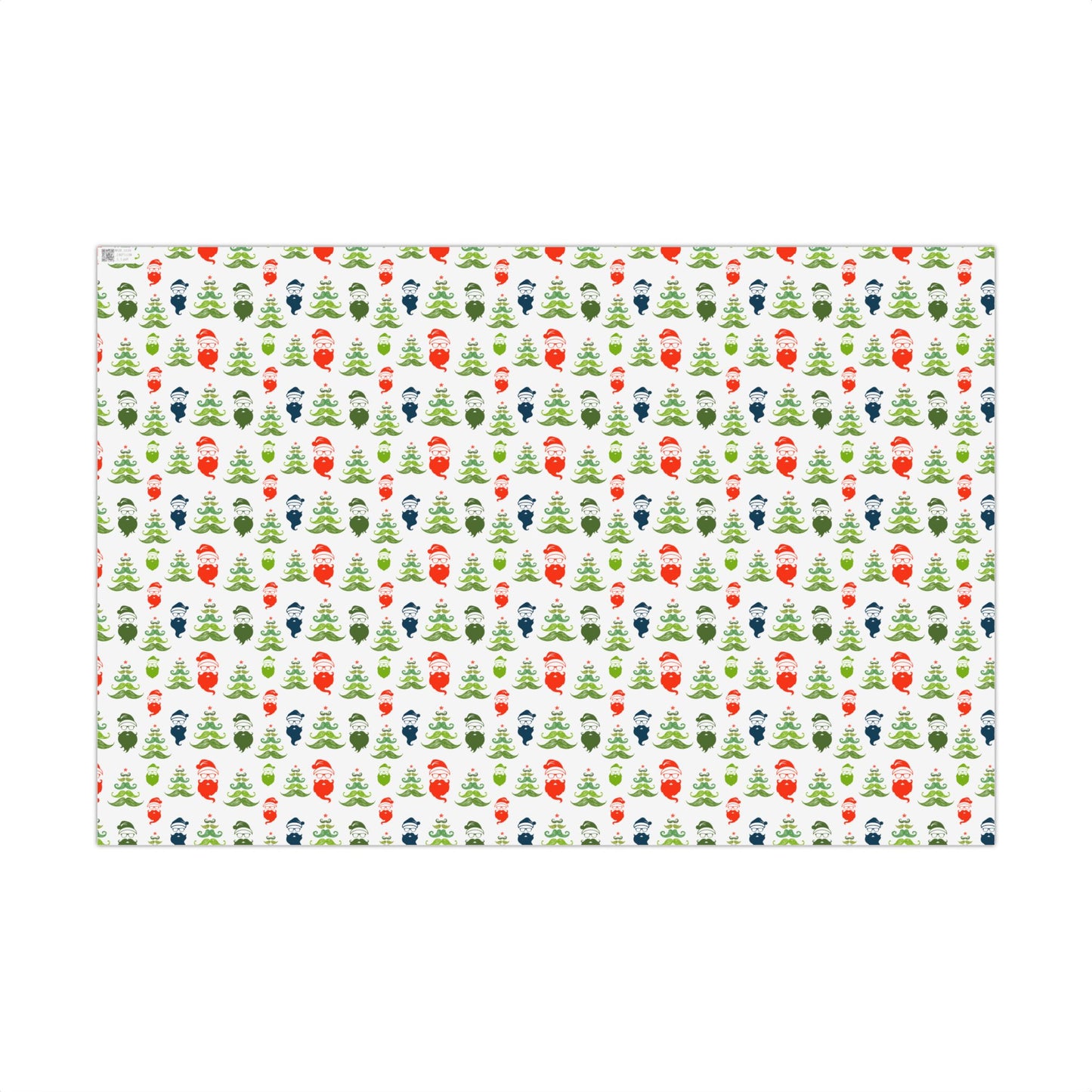 Mustache Hipster Santa Wrapping Paper - Mustache Holiday Gift Wrap