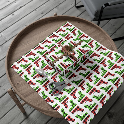 Pistol Buffalo Plaid Wrapping Paper – Every Day Carry Holiday Gift Wrap