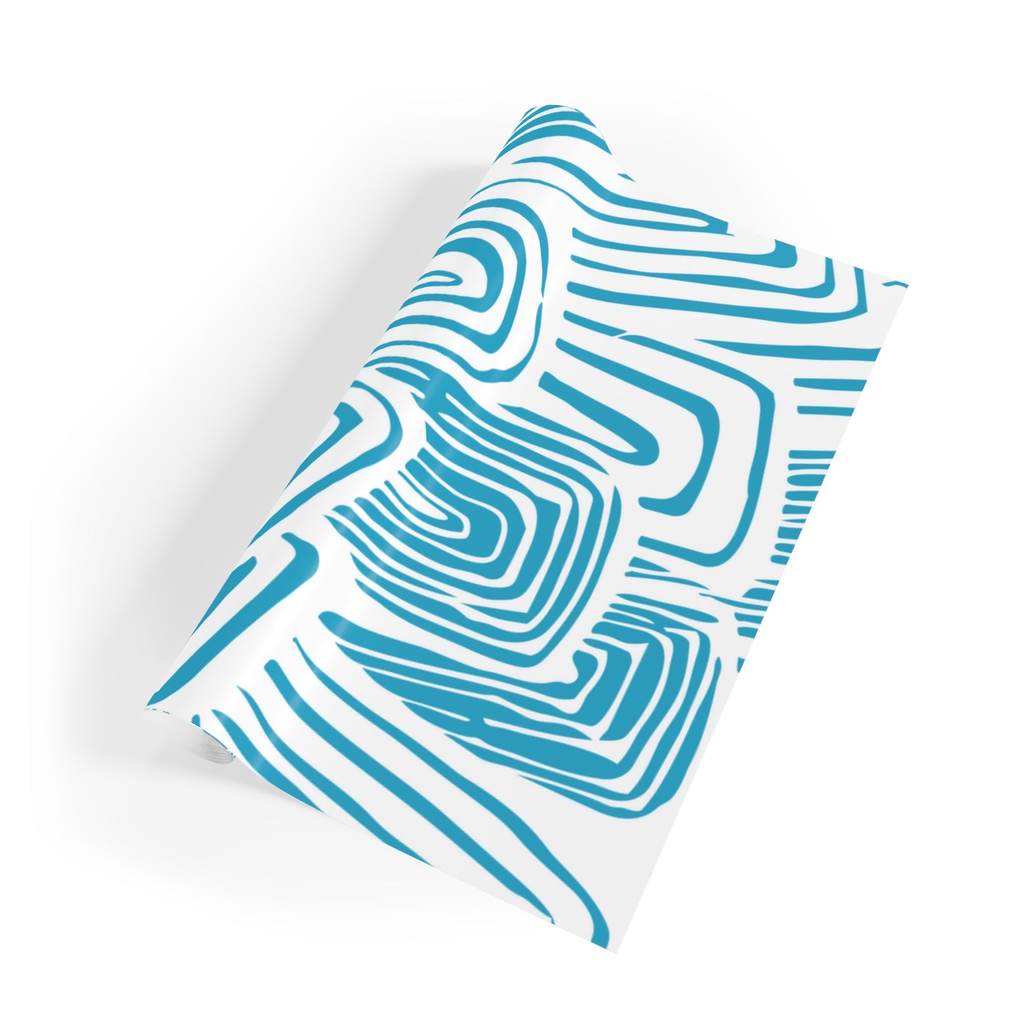 Blue Abstract Floral Gift Wrap Roll – Modern Geometric Wrapping Paper for Birthdays, Bridal, and Seasonal Gifts