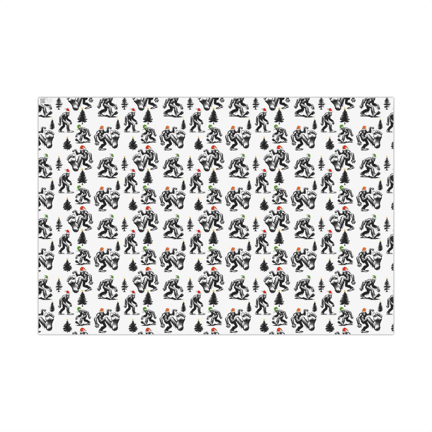 Bigfoot Christmas Holiday Gift Wrap - Sasquatch Santa