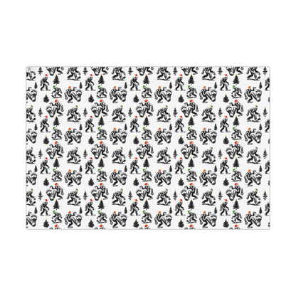 Bigfoot Christmas Holiday Gift Wrap - Sasquatch Santa