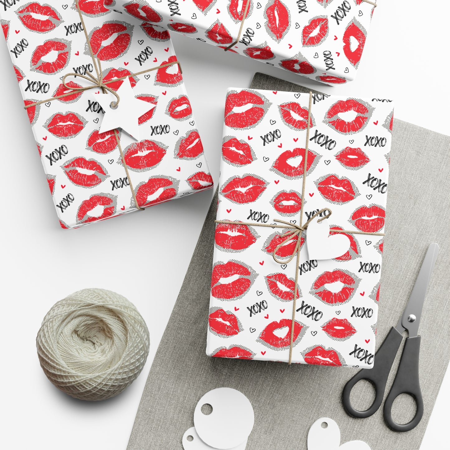 Kiss, Smooch, XOXO Pattern Wrapping Paper