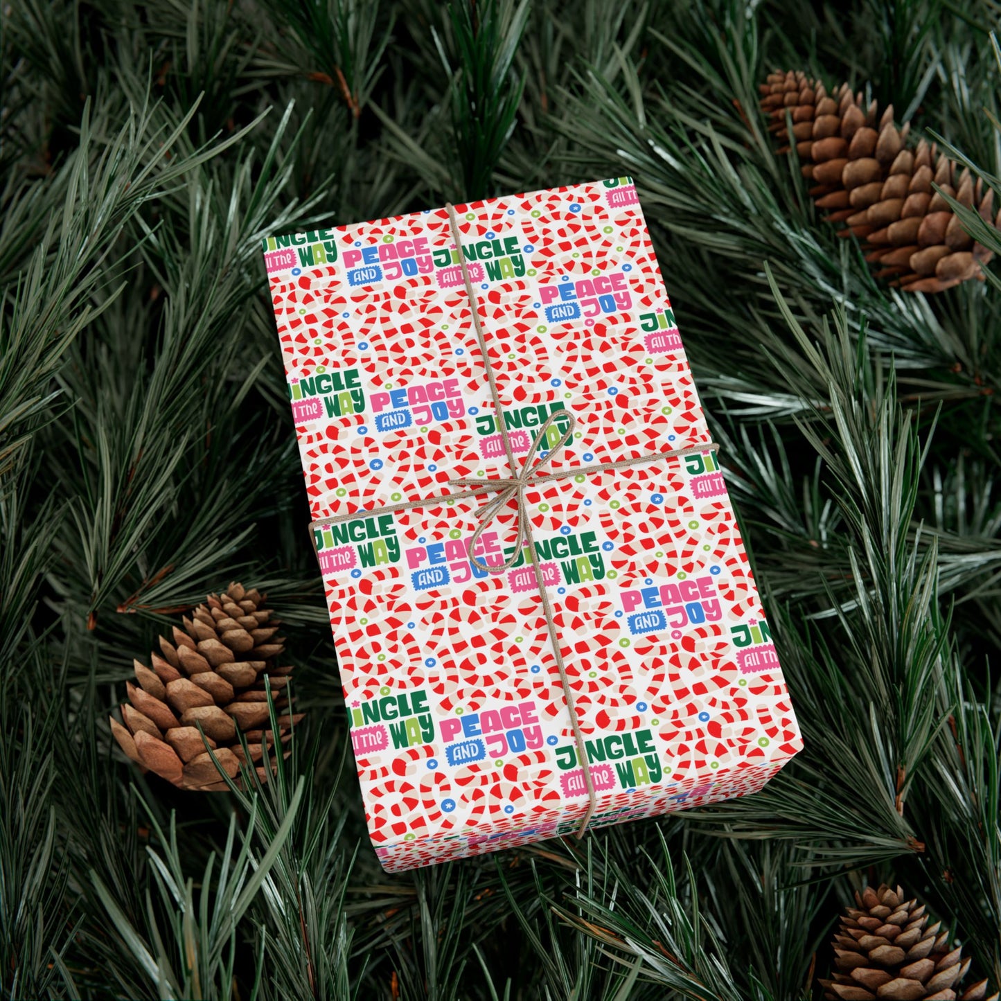 Candy Cane Wrapping Paper - Jingle All the Way Holiday Gift Wrap