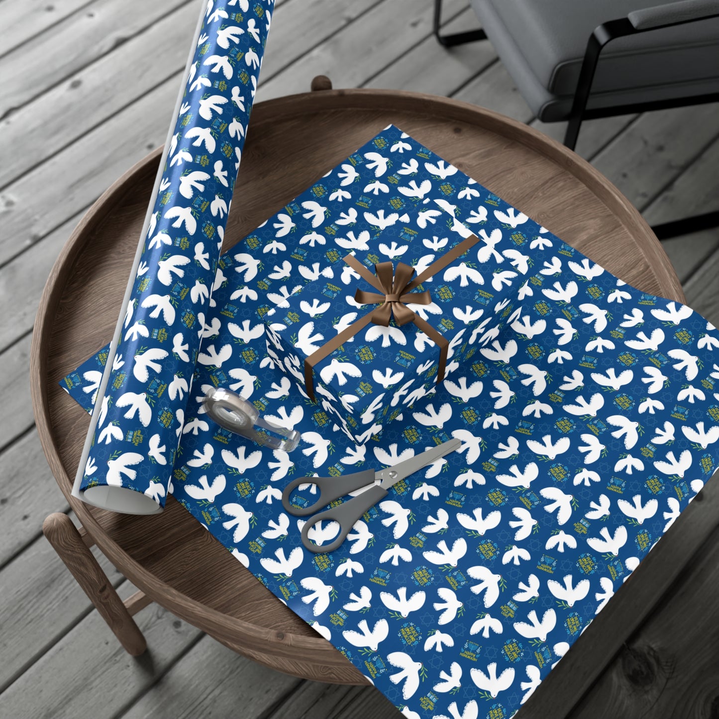 Peace Doves Hanukkah Wrapping Paper