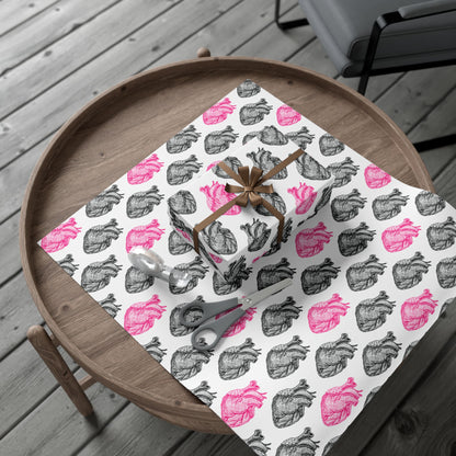 Anatomical Heart Wrapping Paper -  Cardiac Valentine Gift Wrap
