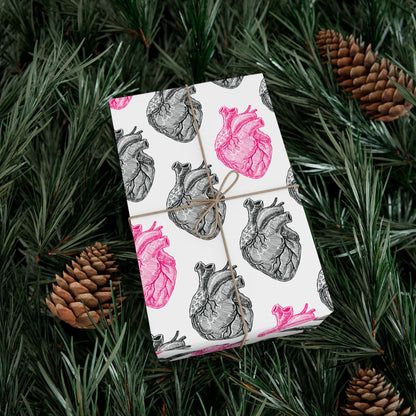 Anatomical Heart Wrapping Paper -  Cardiac Valentine Gift Wrap