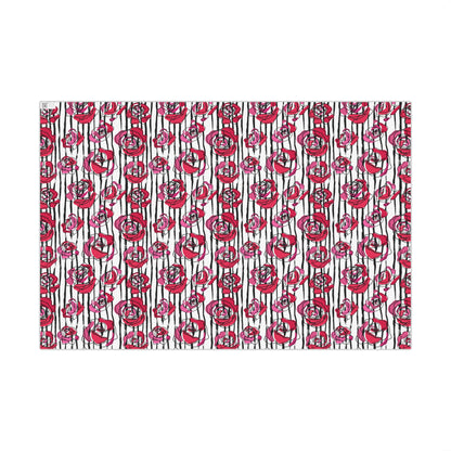 Painterly Roses on Stripes Wrapping Paper – Artsy Floral Gift Wrap