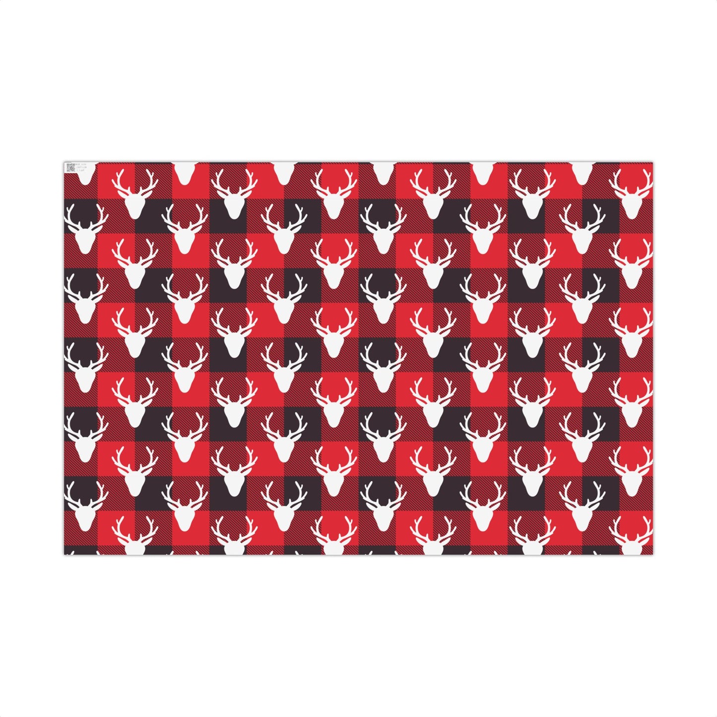 Buffalo Plaid Deer Silhouette Wrapping Paper - Plaid Deer Gift Wrap
