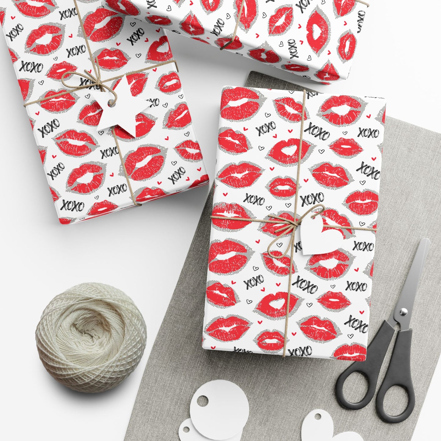Kiss XOXO Pattern Wrapping Paper - Valentine Gift Wrap