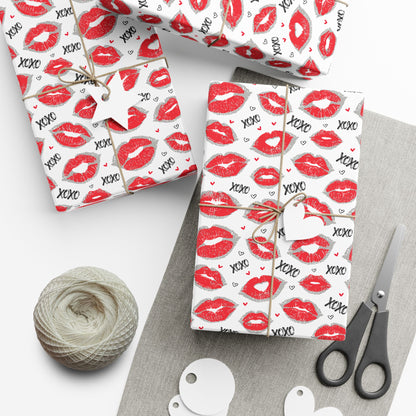 Kiss XOXO Pattern Wrapping Paper - Valentine Gift Wrap