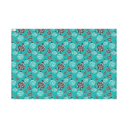 Funky Teal Christmas Vibes Wrapping Paper - Holiday Quotes Gift Wrap