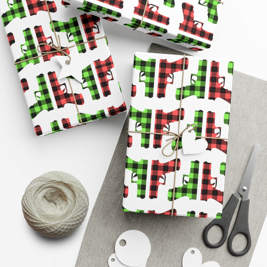 Pistol Plaid Wrapping Paper