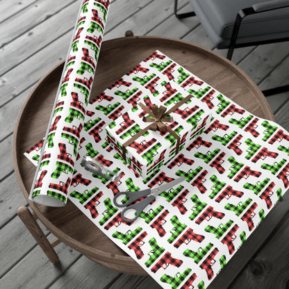 Pistol Plaid Wrapping Paper