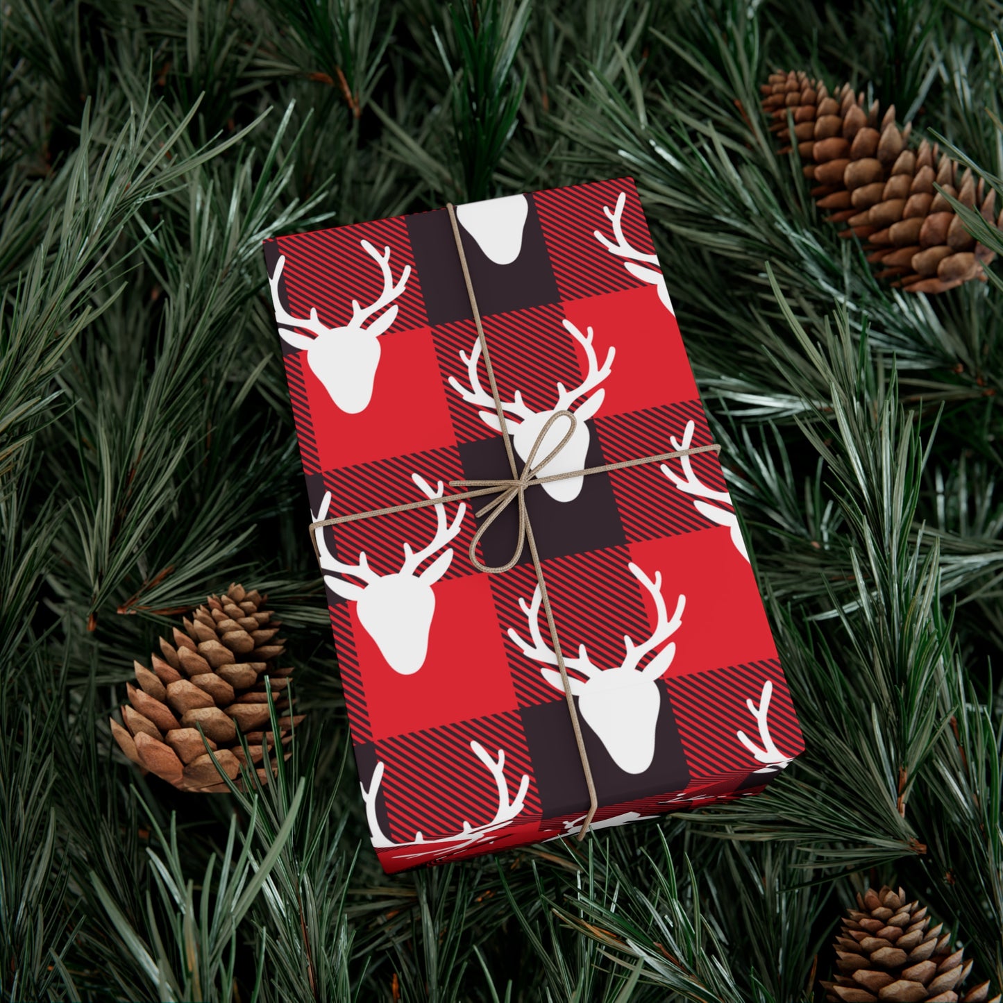 Deer Plaid Holiday Wrapping Paper