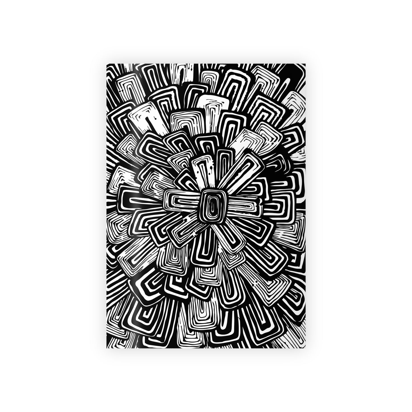Black Floral Burst Wrapping Paper - Illustrative Artisan Gift Wrap