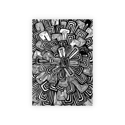 Black Floral Burst Wrapping Paper - Illustrative Artisan Gift Wrap