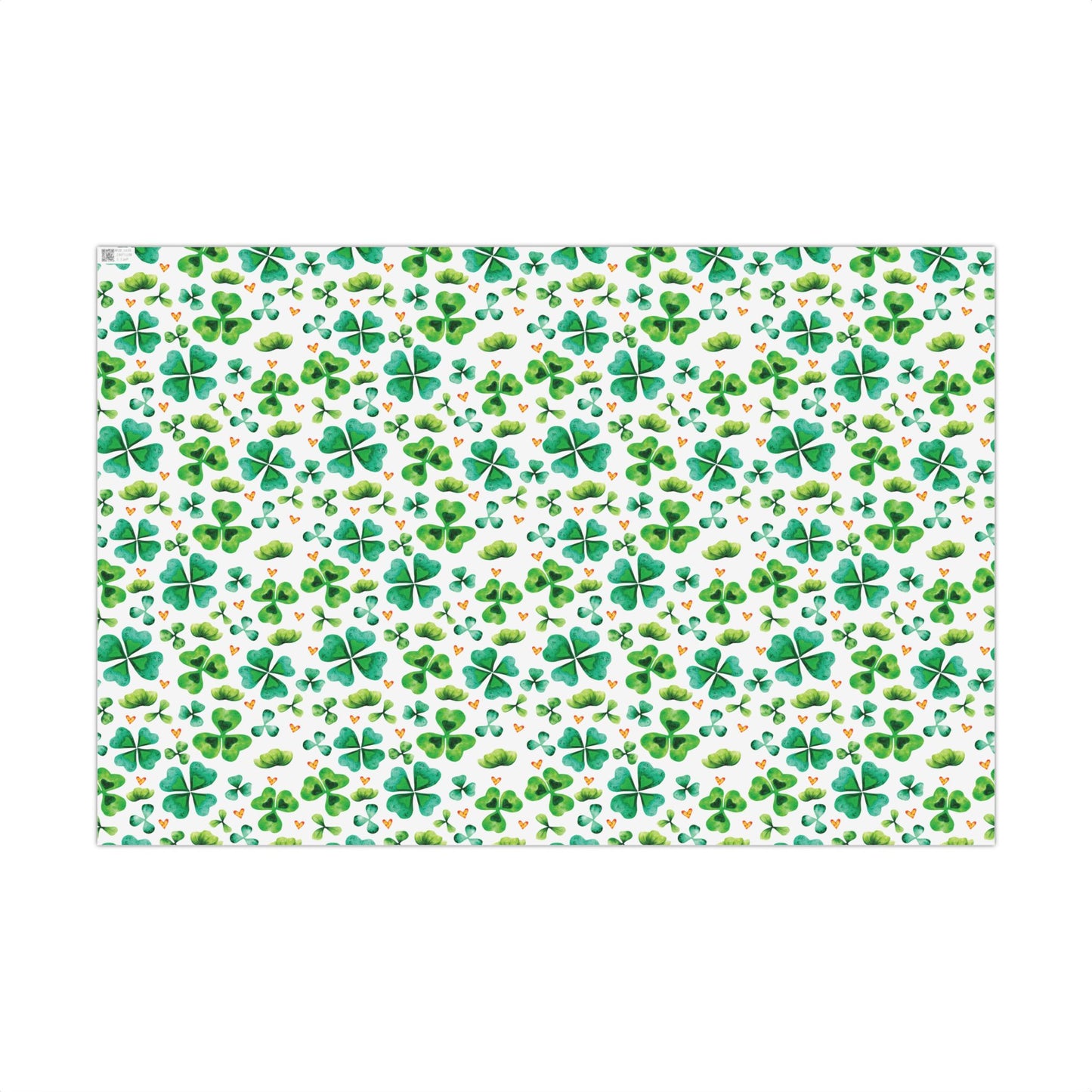 Watercolor Shamrock Stamp Wrapping Paper - Clover Gift Wrap