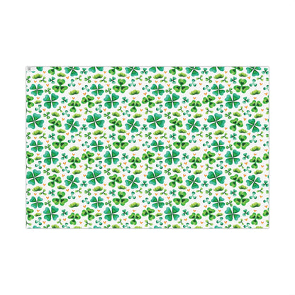 Watercolor Shamrock Stamp Wrapping Paper - Clover Gift Wrap