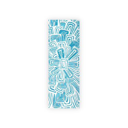 Blue Abstract Floral Gift Wrap Roll – Modern Geometric Wrapping Paper for Birthdays, Bridal, and Seasonal Gifts