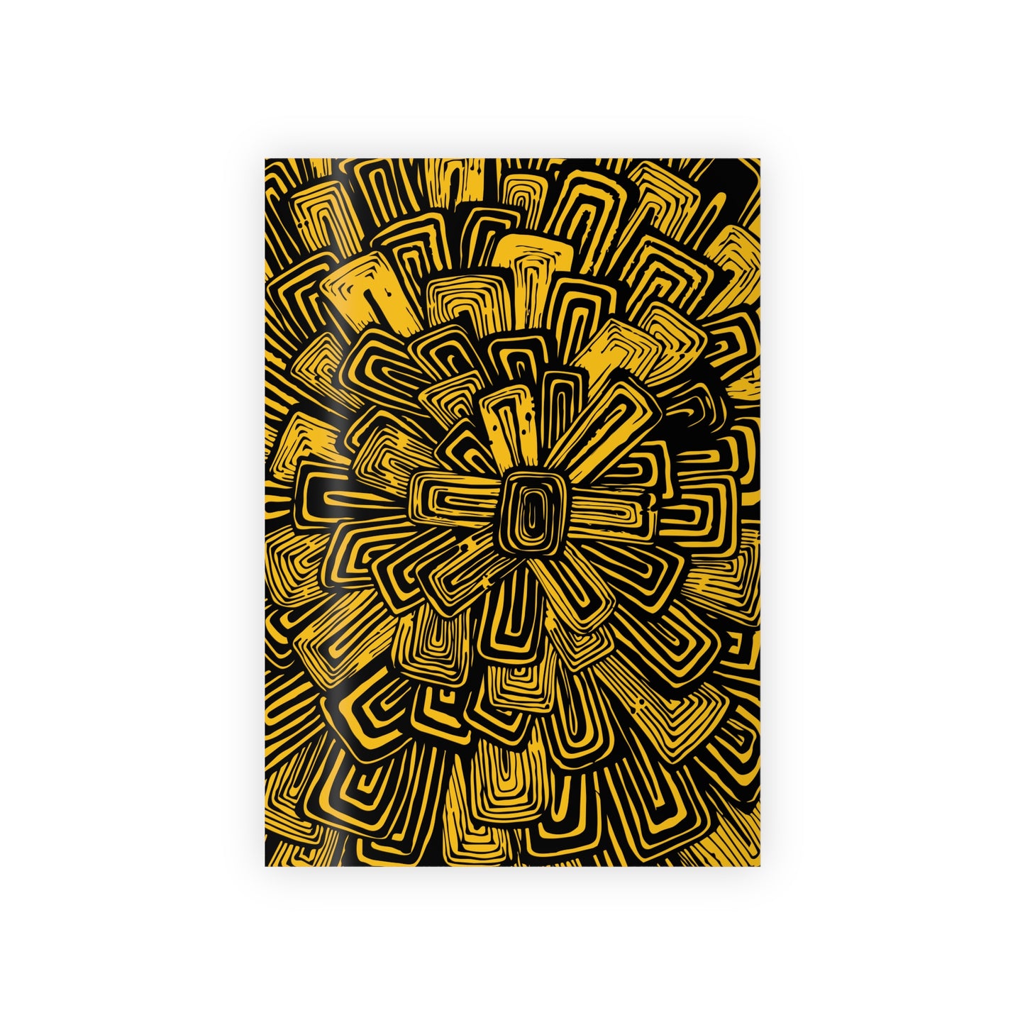 Black Floral Burst Wrapping Paper - Illustrative Artisan Gift Wrap