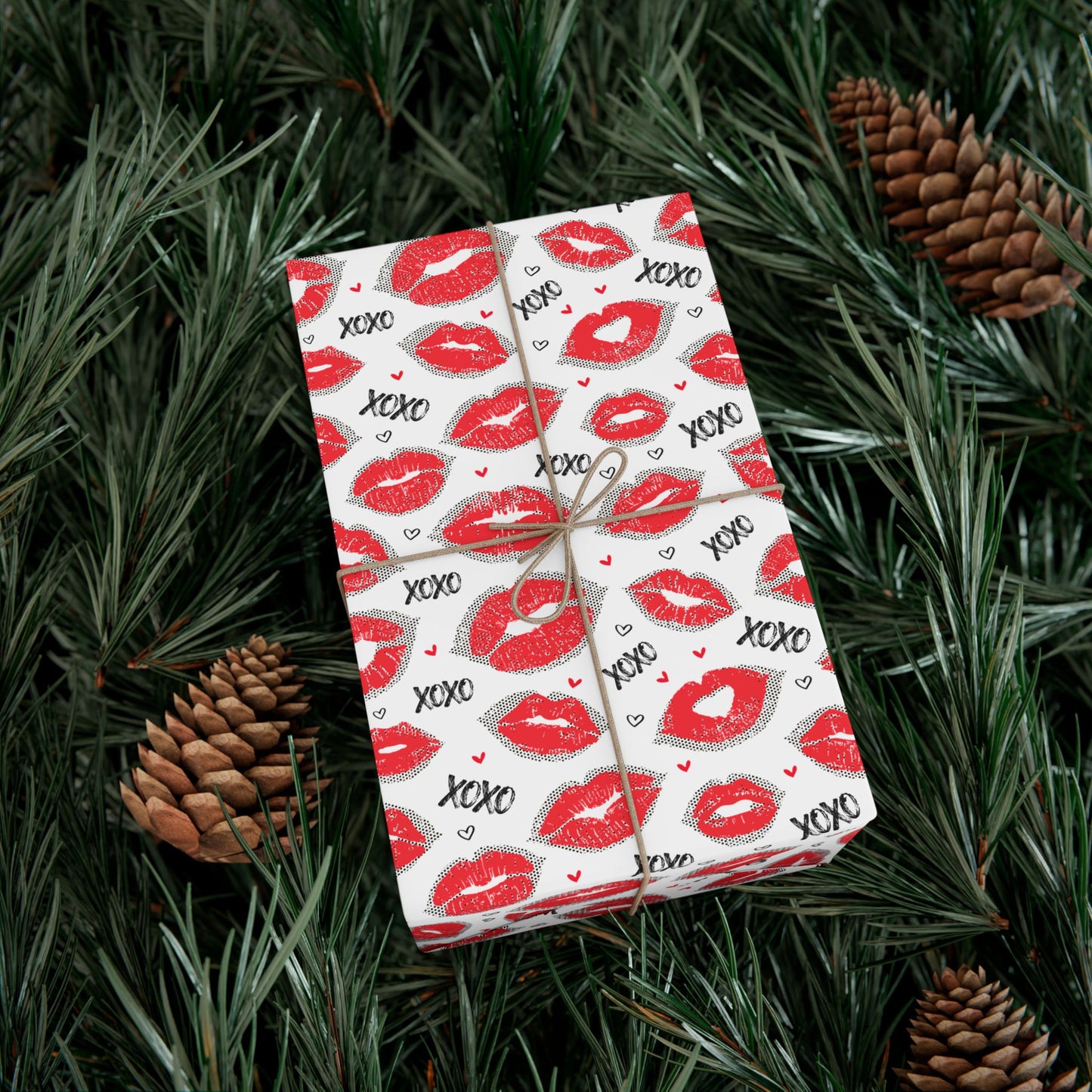 Kiss XOXO Pattern Wrapping Paper - Valentine Gift Wrap
