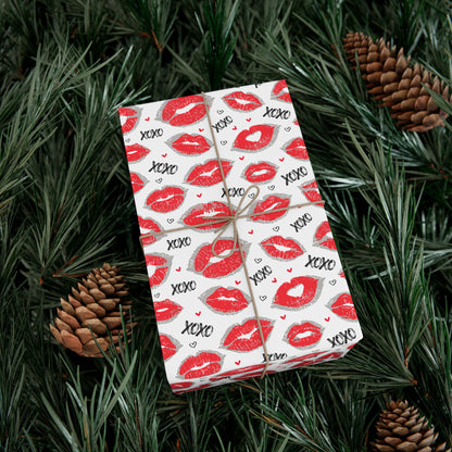 Kiss XOXO Pattern Wrapping Paper - Valentine Gift Wrap