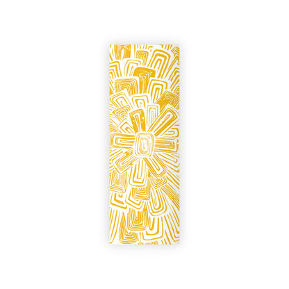 Golden Sunburst Gift Wrap Roll — Abstract Yellow Floral Wrapping Paper