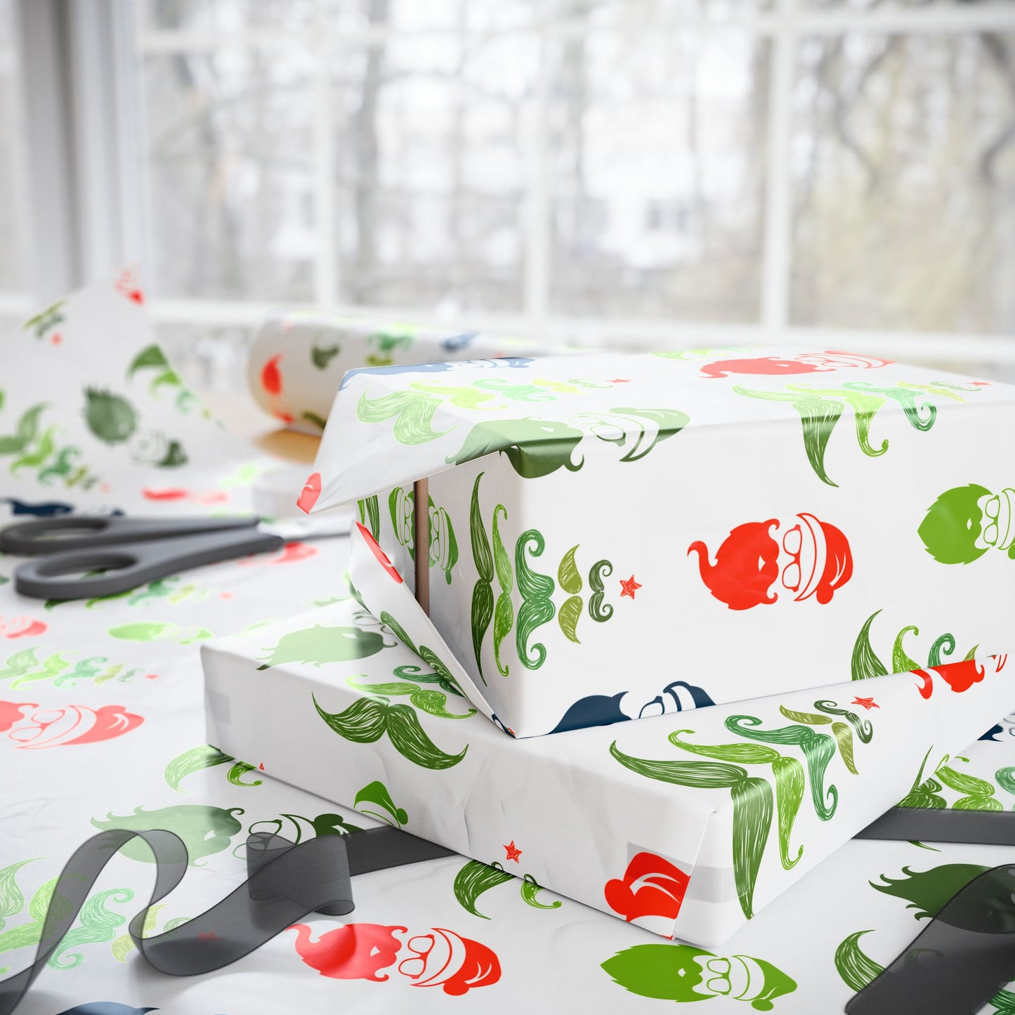 Hipster Santa Wrapping Paper