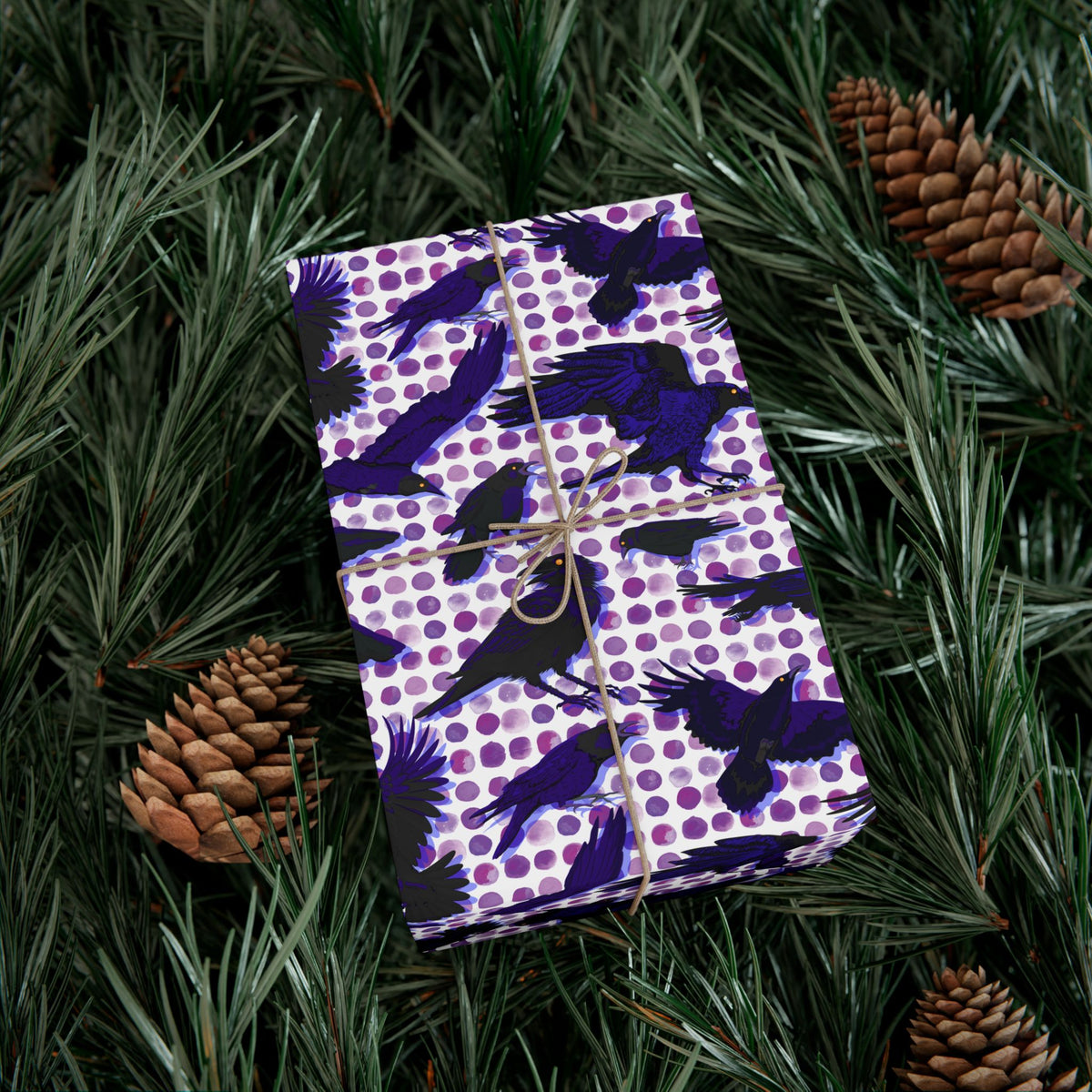When the Crows Fly Halloween Wrapping Paper - Purple Raven Gift Wrap