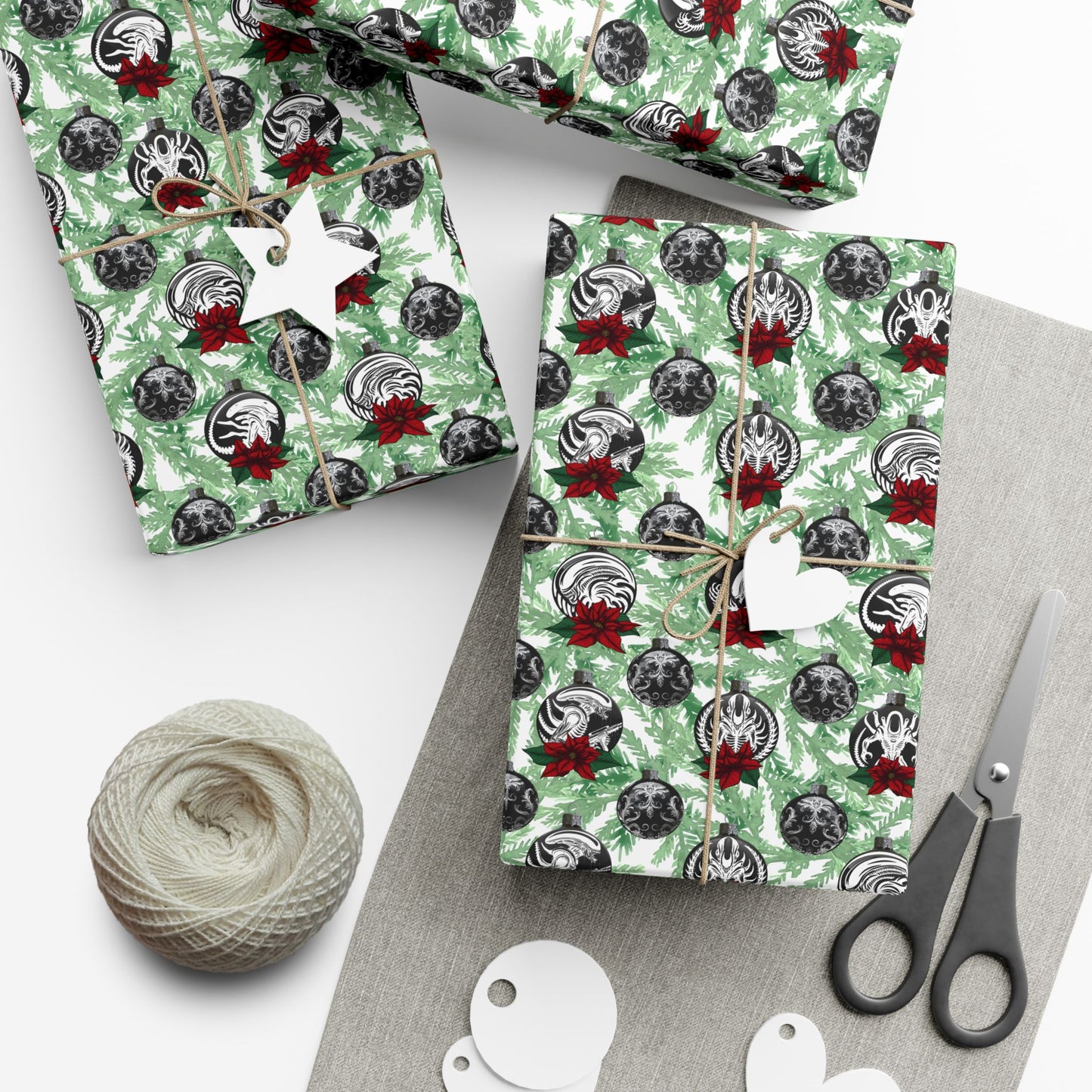 Xenomorph Holiday Wrapping Paper -Alien Holiday Gift Wrap