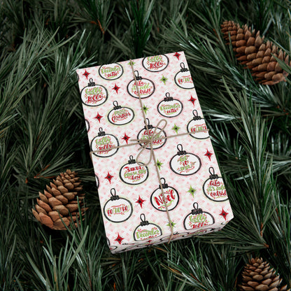 Vintage Christmas Quotes Wrapping Paper – Ornament Holiday Gift Wrap