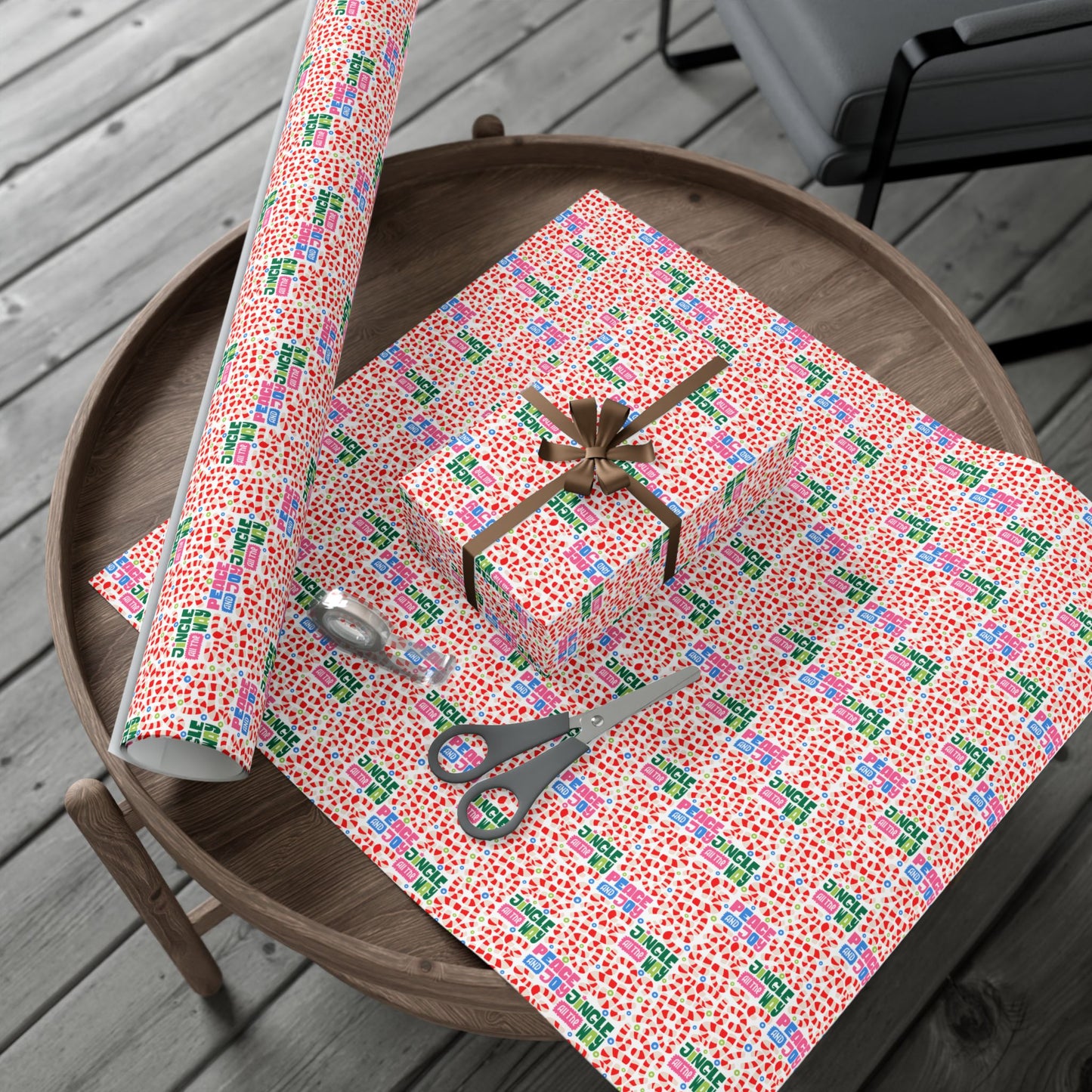 Candy Cane Wrapping Paper - Jingle All the Way Holiday Gift Wrap