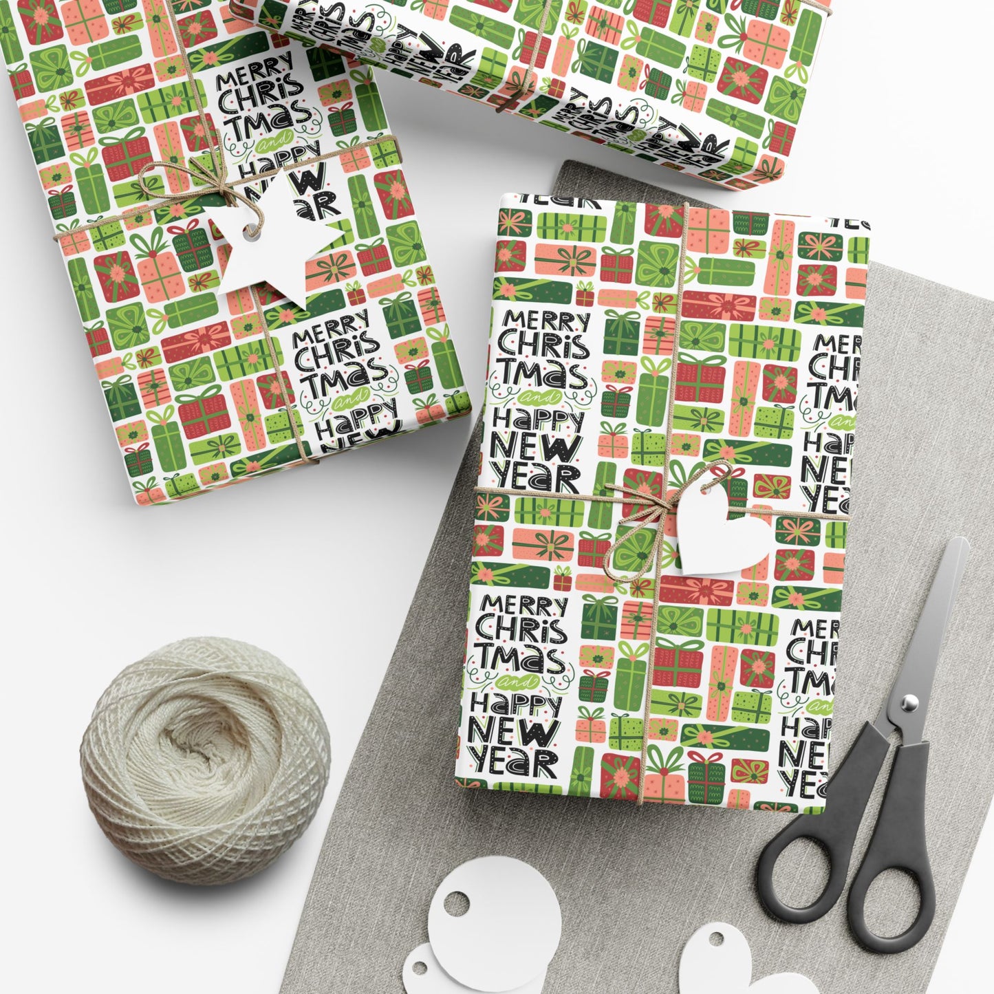 Merry Christmas & Happy New Year Wrapping Paper - Holiday Gift Wrap