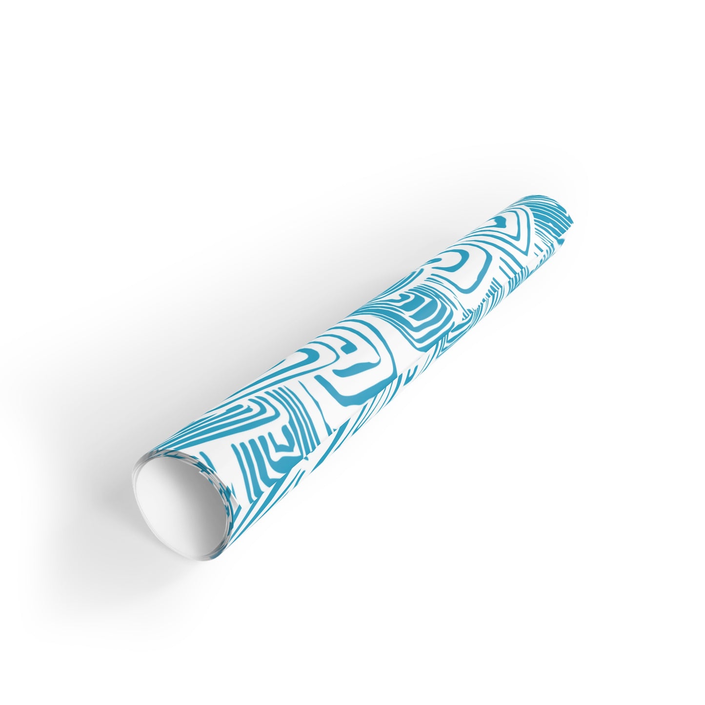 Blue Abstract Floral Gift Wrap Roll – Modern Geometric Wrapping Paper for Birthdays, Bridal, and Seasonal Gifts