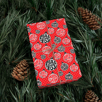 Funky Red Christmas Balls Wrapping Paper