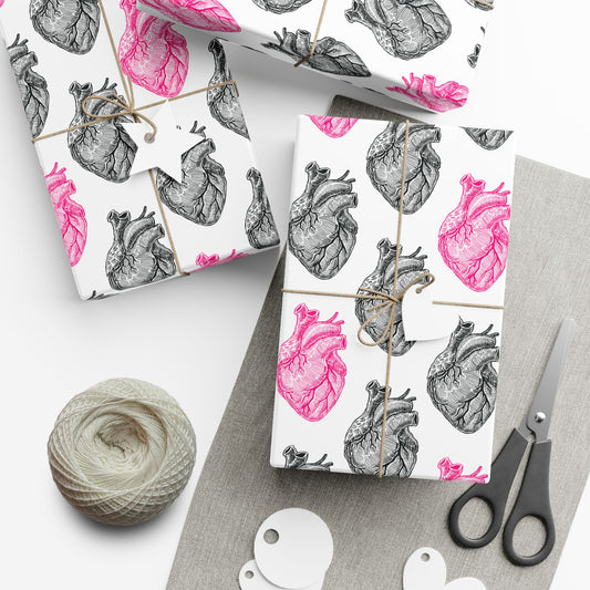 Anatomical Heart Wrapping Paper -  Cardiac Valentine Gift Wrap