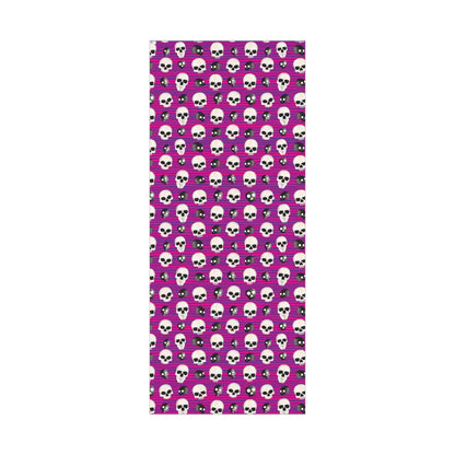 Skull Stripe Gift Wrap Paper — Pink Gothic Halloween Wrapping Sheets